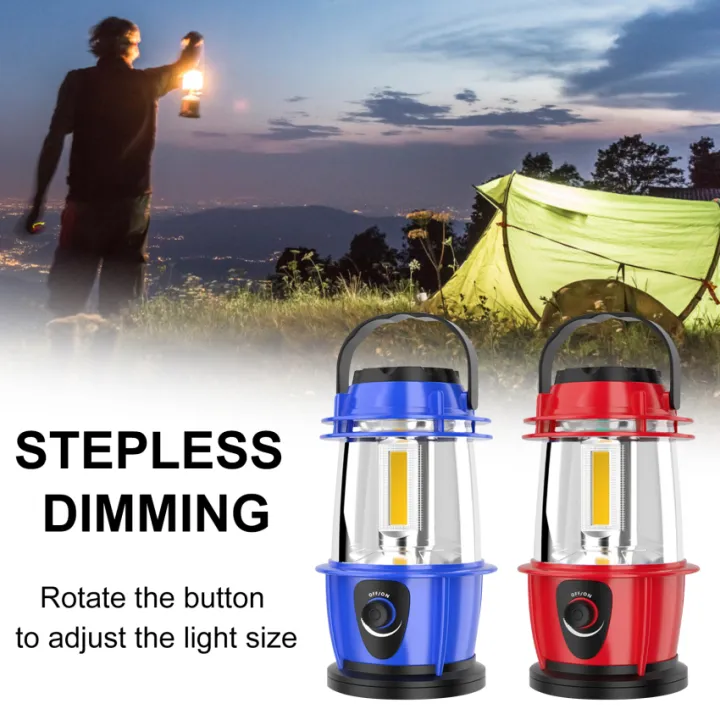 Portable Camping Lights With Dimmer Switch,COB Battery Powered Camping