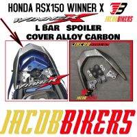 Honda RSX 150 Winner X L Bar สปอยเลอร์ปกโลหะผสมที่จับด้านหลังสีดำ/คาร์บอน