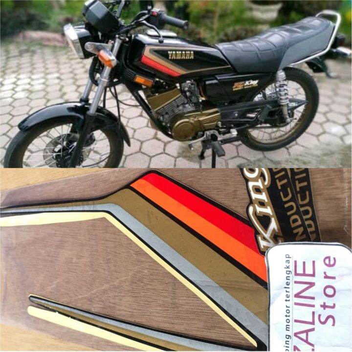 Striping Stiker Lis Standar Motor Yamaha RX KING 1990 Hitam Merah