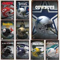 Famous Rugby Teams Helmet Metal Print Plates Football Sports Art Tin Sign Posters Man Cave Pub Bar Sign Wall Decor Metal Plaques Bar Wine Tools