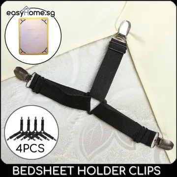 Bed Sheet Holder Straps Adjustable Cross Bed Sheet Clip Elastic Band Fixed  Sheet Fastener Strap Clip, 2Pcs/Set Black - AliExpress
