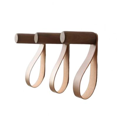 【CC】 Household Hanger with Faux Leather Wall Mounted Storage Rack Shelf for Coat Clothing Keychain Supplies
