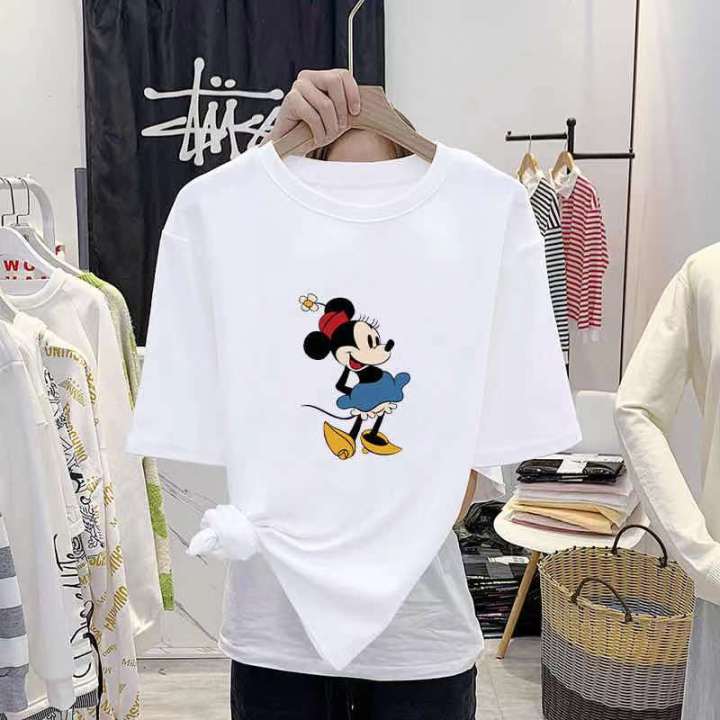 พร้อมส่ง-fashion-dress-shop-เสื้อยืดมิ้กกี้เม้าส์-มาใหม่-เนื้อผ้าดีนุ่มเด้งมี-5-สี-สีเขียวดำ-ขาว-แดง-เสื้อยืดแฟชั่น-เสื้อยืดผู้หญิงแขนสั้น