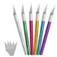 【YF】 Non-slip 6Pcs Scalpel cutter Stainless Steel Blades for Arts Crafts PCB Repair Leather Films Tool Pen Multi Purpose