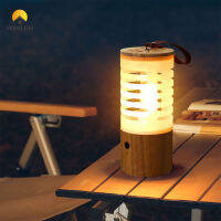 MORO Life แบบพกพาไม้ Night Light Led Stepless Dimming Usb ชาร์จบรรยากาศโคมไฟสำหรับตั้งแคมป์กลางแจ้งเดินป่า