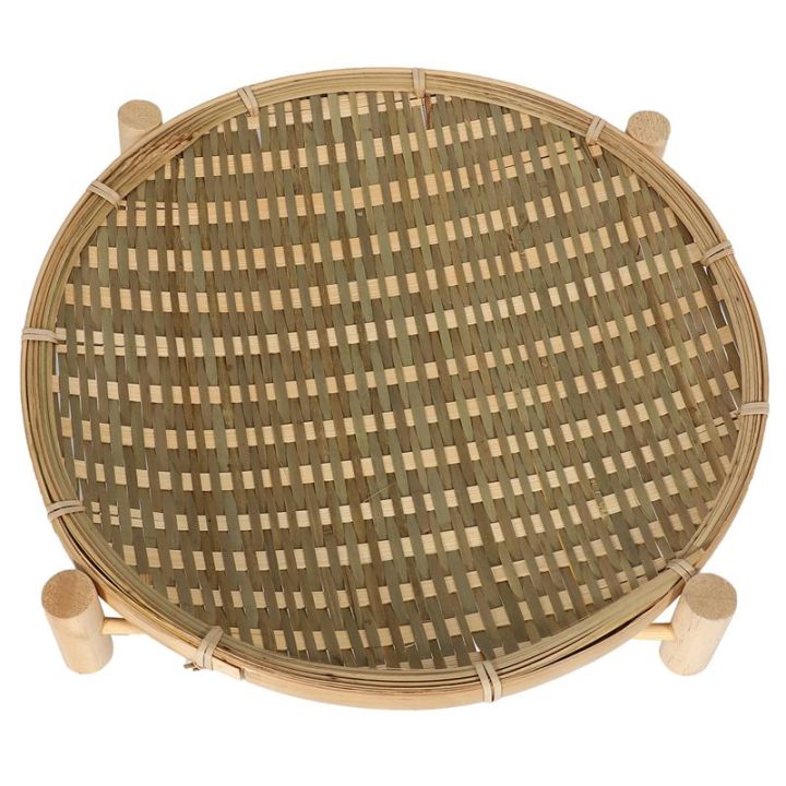 handmade-woven-bamboo-fruit-basket-food-bread-organizer-kitchen-storage-decorative-round-plate-with-bracket