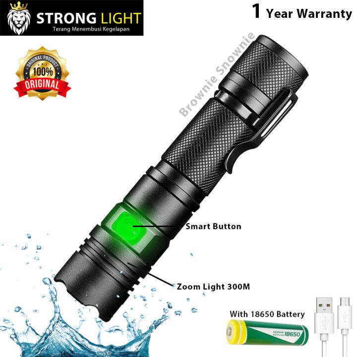 Strong Light USB Flashlight Torchlight P50 Tactical Military Grade LED ...