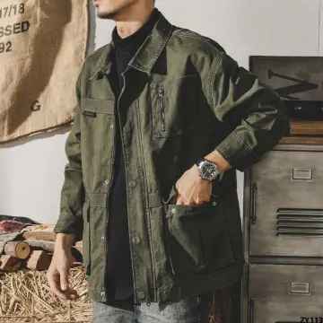 green cargo jacket mens