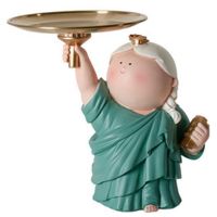 Girl Statue Storage Metal Resin Tray Nordic Home Decoration Living Room Dining Table Decoration Accessories