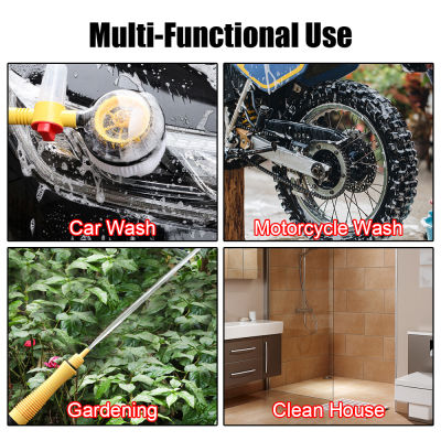 【cw】Car Washer Foam Wash Brush Mop High Pressure Nozzles Long Handle Switch Set Windshield Wheel Clean Tool Motorcycle Auto Care ！