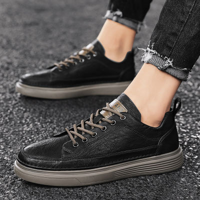 Spring Men Board Shoes Breathable Leather Casual Fashion Sneakers Vulcanized Male Zapatos De Hombre