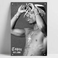 ฮิปฮอปแร็ปเปอร์2pac โปสเตอร์ Tupac ภาพวาดรูปกระป๋องป้ายดีบุกป้ายโลหะตกแต่งผนัง-M126