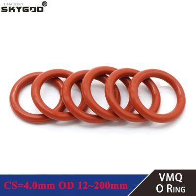 ↂ 10Pcs Red Silicone Ring Gasket CS 4mm OD 12 200mm Silicon O Ring Gasket Food Grade Rubber O-ring VMQ Assortment hvac Tools