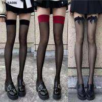 Red-edged black stockings with bows thigh-high stockings high-knee black stockings slimming ultra-thin ins naked feel