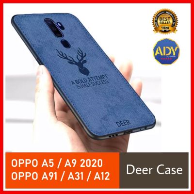 ❌รับประกันสินค้า❌ Deer Case Oppo A91 A31 A12 Case Slim HYBRID Soft สำหรับ เคส Oppo A52020 A92020 เคสออฟโป้ เคสโทรศัพท์ เคสมือถือ พร้อมผ้าลินิน ผ้าใบ