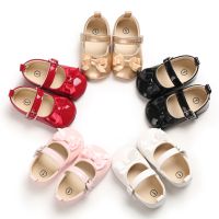 Fashion PU Leather Baby Princess Shoes Newborn Girls Moccasins Shoes Rubber Sole Prewalker Non-slip Summer First Walkers