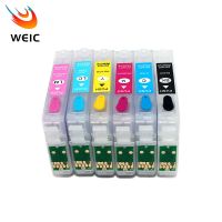 WEIC ตลับหมึกเติม T0806 T0801กับโค้งชิปสำหรับ Epson PX-710FW PX-720WD PX-730WD PX-800FW PX-810FW PX-830FWD PX-820FWD