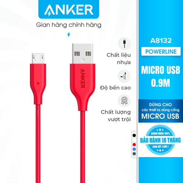 Cáp sạc Anker PowerLine Micro USB dài 0.9m – A8132
