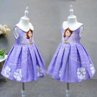 Kids Dresses for Girls Sofia Princess Dress Christmas Halloween Cosplay Party Childrens Clothing Printed Elegant 1723