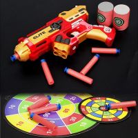 Childrens Soft Bullet Hand Pull Gun Toy Can Fire Bullet Toys Gunner Moving Firing Continuous Sucker Soft Bullet Gun Boys Toy
