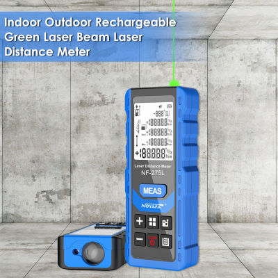 NOYAFA NF-275L Green L-aser Beam L-aser Distance Meter Indoor Outdoor Rechargeable Handheld L-aser Range Finder Electric Distance Measuring Instrument Length/Area/Volume/Level/Vertical/Pythagorea Measurement,60m / 100m (Optional)