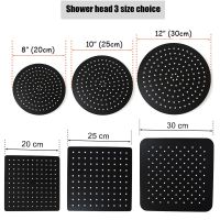 Stainless steel Black Bathroom Ultrathin 2 mm Rain Shower Head 8/10/12 Inch Wall amp; Ceiling Square amp; Round Rainfall Shower head