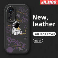 เคส JIUMOO สำหรับ OPPO Reno 8T 5G A1 Pro 5G เคสลายการ์ตูนนักบินอวกาศอวกาศน่ารักใหม่เคสใส่โทรศัพท์หนังกันกระแทกฝาครอบหลังซิลิโคนนิ่มเคสเคสป้องกันกล้องรวมเลนส์ทั้งหมด