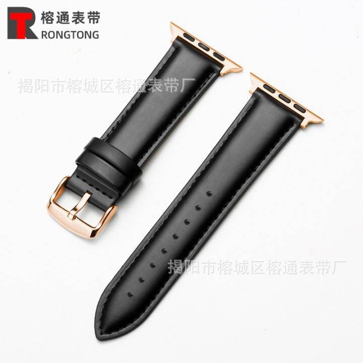 hot-sale-applicable-to-apple-watch-with-8-se-7-6-5-top-layer-cowhide-plain-weave-pin-buckle