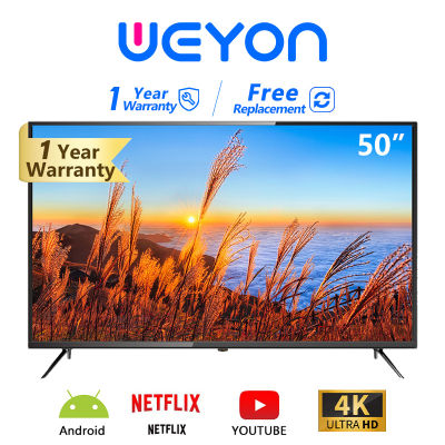 WEYON  TV 50 นิ้ว Full HD ทีวี 50 นิ้ว ทีวีจอแบน โทรทัศน์ Smart TV&nbsp; Android 11.0 รับประกัน 1 ปี หน่วยความจำ 1.5 + 8G