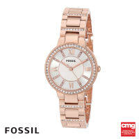 [ของแท้ รับประกันโดยเซ็นทรัลกรุ้ป]นาฬิกา Fossil ES3284 รุ่น VIRGINIA ขนาดหน้าปัด 30MM สายSTAINLESS STEEL สีROSE GOLD ระดับกันน้ำ 5 ATM[รับประกัน 2 ปี*]