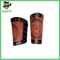 QEESHE5533753 เครื่องหนังแท้ ยิงธนูแขนยาม ถุงมือกันร้อน สีดำสีน้ำตาล Viking Bracer ของใหม่ พังก์สไตล์ สายรัดแขน ชายหญิง