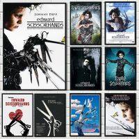 โปสเตอร์ Edward Scissorhands ทิมเบอร์ตันรูปภาพศิลปะผนังผ้าใบวาดภาพหนังคลาสสิก Johny Depp