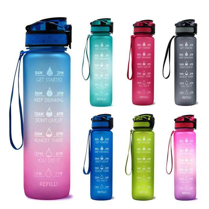 1l-tritan-material-water-bottle-with-bounce-cover-time-scale-reminder-frosted-leakproof-cup-for-outdoor-sports-fitness