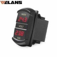 Welans 12-24V รถยนต์เรือรถจักรยานยนต์ LED Digital Dual Volt Meters AUX Main Battery Monitor เครื่องวัดแรงดันไฟฟ้า Auto Panel Voltmeter Tester