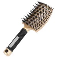 Boar Bristle Hair Brush-Curved And Vented Detangling Hair Brush For Women Long,Thick,Thin Curly Hair Vent Brush Gift Kit