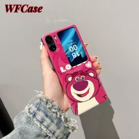 เคส WFCase สำหรับออปโป้ไฟนด์ N2ฝาพับรูปหมีสตรอเบอรี่น่ารักเคสโทรศัพท์กล้องแบบเต็ม