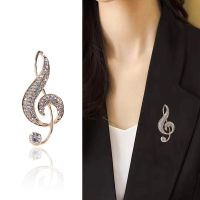 【HOT】 Rhinestone Note Brooch Badge Decoration Pin Jewelry Fashion Temperament Collar