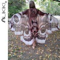Women Ren Faire Renaissance Accessories Moth Butterfly Wings Cape Cloak Fairy Elf Clothing Festival Halloween Costumes