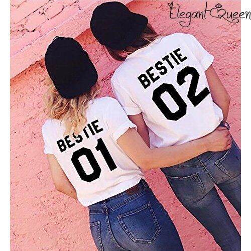 สง่างาม-queen-bestie-01-bestie-02เสื้อยืดฮิปสเตอร์พิมพ์ลายกราฟิกเสื้อเชิ้ตเพื่อนเสื้อยืดอ้างคำพูด