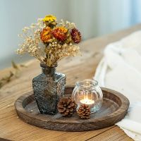 Rustic retro old wooden fruit tray plate wooden tray table decoration