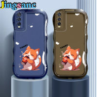 Jingsanc เคสใสสำหรับ VIVO Y20/Y20i/Y20S/Y12S/Y20s G/Y20s D/Y20 2021/Y20i 2021/Y12s 2021/Y12A แมวการ์ตูนน่ารักดื่มโคล่าเคสนิ่มใส่โทรศัพท์รูปแบบซิลิโคน TPU ป้องกันเลนส์กันกระแทกกันชนลมสีขนมปกหลัง X6-1