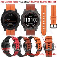 [HOT JUXLLKBKOW 514] 26 22มม. ซิลิโคนหนังสายนาฬิกาสำหรับ Garmin Fenix 6X 6 Pro 7X 7 Easyfit สายรัดข้อมือ Fenix 5 5X Plus Smartwatch สร้อยข้อมือ