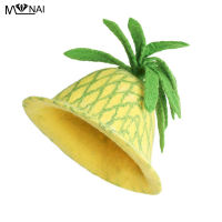 Bucket Hat Cute Pineapple Shape Handmade Wool Felt Hat Cosplay Costume Party Street Fashion Funny Hats For Women Halloween