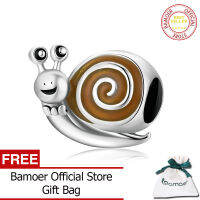 BAMOER ของแท้925เงินนาย Snail ลูกปัดชาร์มสำหรับสร้อยข้อมือผู้หญิง DIY ทำเครื่องประดับแฟชั่น SCC2064