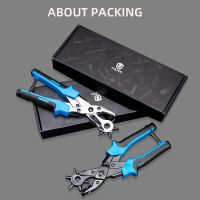 WUTA Revolving Leather Belt Hole Punch Plier Kit  Eyelet Puncher DIY Tool Set for Belts  Watch Bands  Straps  Dog Collars Fabric  Pliers