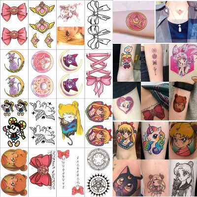【YF】 30pcs/set Sailor Moon Anime Temporary Tattoos Stickers for Men Women Waterproof Fake Tattoo Hands Body Arm Tatuajes Temporales