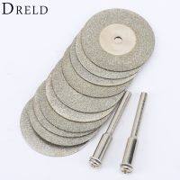 GJPJ-10pcs 30mm Diamond Cutting Discs Cut Off  Mini Diamond Saw Blade With 2pcs Connecting 3mm Shank For Dremel Drill Fit Rotary Tool