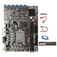 B250C BTC Mining Motherboard 12XPCIE To USB3.0 Slot LGA1151 DDR4 4GB 2133Mhz RAM+RJ45 Network Cable+SATA Cable