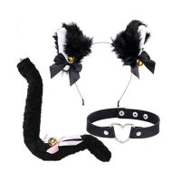 【YIDEA HONGKONG】Japanese Headdress Maid Accessories Maid Lace Cat Tail Cat Ears Headband Set