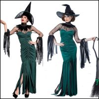 CP118 ชุดแม่มด ชุดพ่อมด พ่อมด แม่มด ฮาโลวีน Dress for The Witch Suit Wizard Halloween Magic Costume Party Cosplay Fancy Outfit